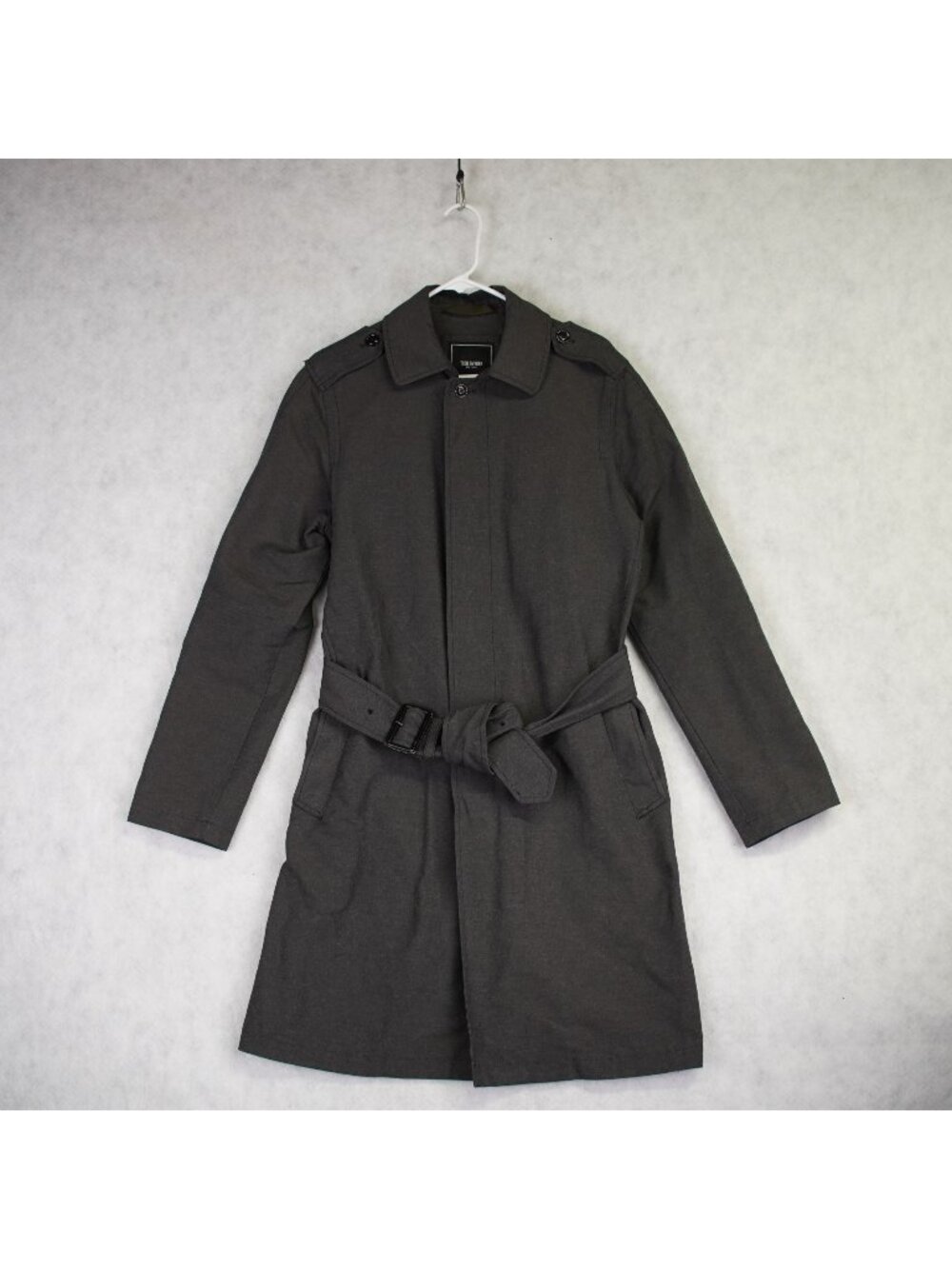 Todd Snyder Mens Double Face Belted Trench Coat Size Small Charcoal Gray Vented